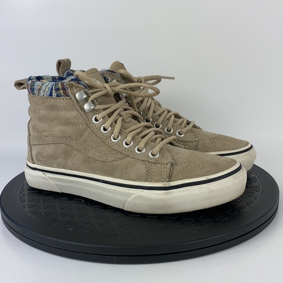 Vans Sk8-Hi Scotchgard Brown/White Suede Flannel Skate Shoes Women's Size  5 - Picture 3 of 12